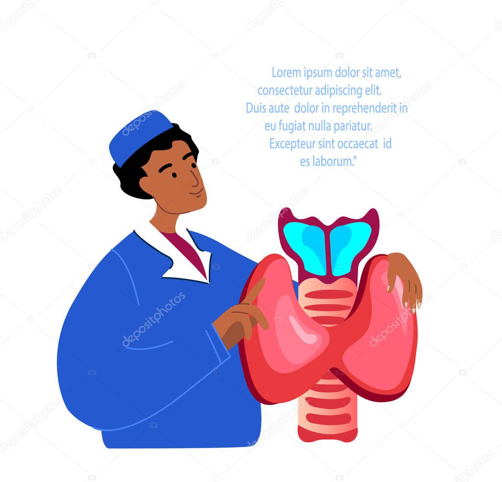 Endocrinologist Scientist Doctor Examine Thyroid,Anomalous Gland,Pineal