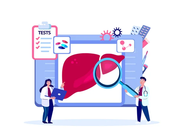 Médicos Gastroenterólogos Hepatólogos Curación Investigación Hepática Órganos Hepatológicos Analizar Fibrosis — Foto de Stock