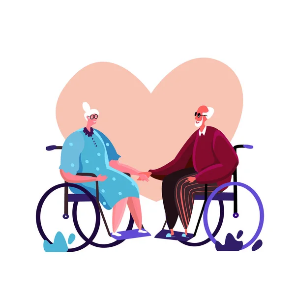 Liefdevolle Laatstejaars Paar Gehandicapte Opa Oma Gingen Wandelen Frisse Lucht — Stockfoto