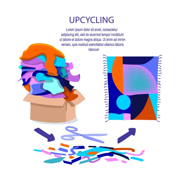 Upcycling Ropa Desgastada Nuevo Proceso Alfombra Punto Brillante Reutilización Materiales — Foto de Stock
