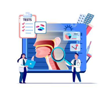 ENT-Doctors Inflamed Nose, Throat. Tonsilis, Ağrılı Boğaz, Gırtlak, Sinüzit Dijital Tedavi. Araştırma Davası. Klinik Soruşturma. Ameliyathane. Tıp Konseyi Teşhis Resimleri