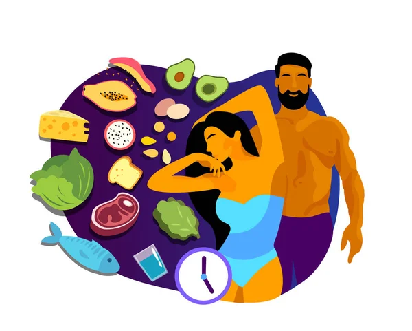 Intermittent Fasting Sport Concept Young Athletic Muscular Healthy Couple Man — 스톡 사진