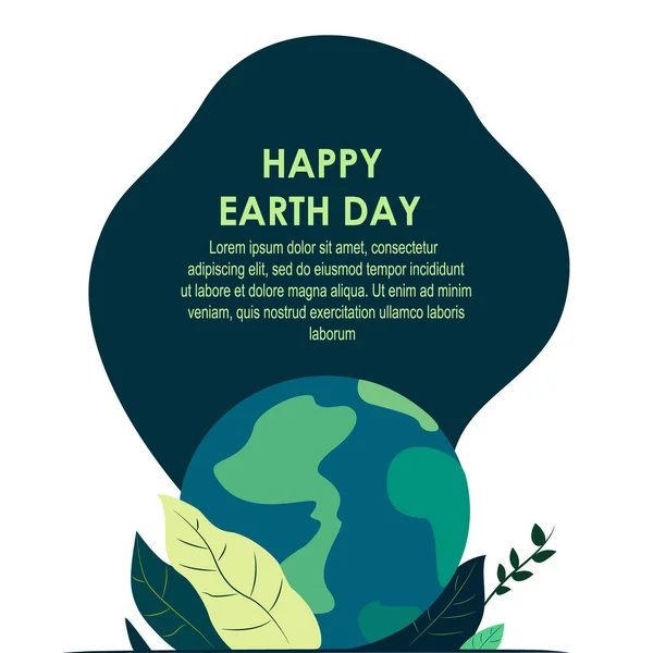Happy Earth Day International Holiday Poster Logo Planet Globe Care — Stock Photo, Image
