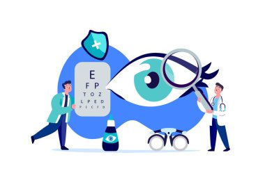 Oftalmolog, Gözcü Muayenesi, Görme Engeli Tanısı. Uzaklık, renk körlüğü, glikoma, korneal distrofi tedavisi. Araştırma Kliniği Araştırması. Tıp Konseyi İllüstrasyonu
