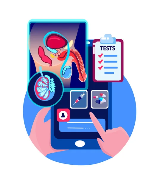 Online Touchscreen Hospital Male Reproductive Urogenital System Organ Diagnostics Checkup — Fotografia de Stock