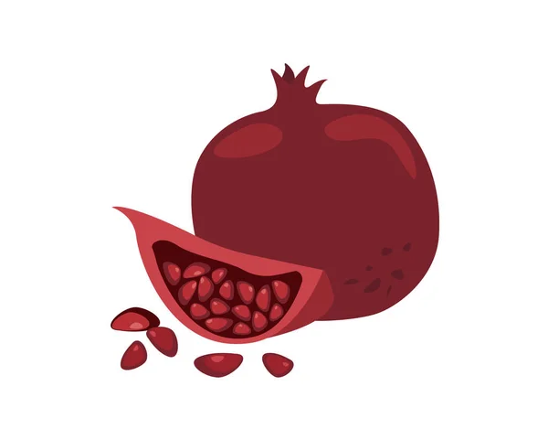 Φρούτα Από Ολόκληρο Ρόδι Και Κομμένα Φέτα Ροδιού Γλυκούς Σπόρους — Φωτογραφία Αρχείου