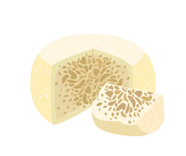Exotický Ovčí Sýr Sakartvelo Guda Specifickou Vůně Gurmánský Sýr Otvory — Stock fotografie
