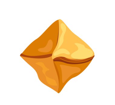 Geleneksel Gürcü yemeği Khachapuri Penovani. Peynir dolu fırınlanmış ekmek. Beyaz arkaplanda izole edilmiş FLat Vektörü..