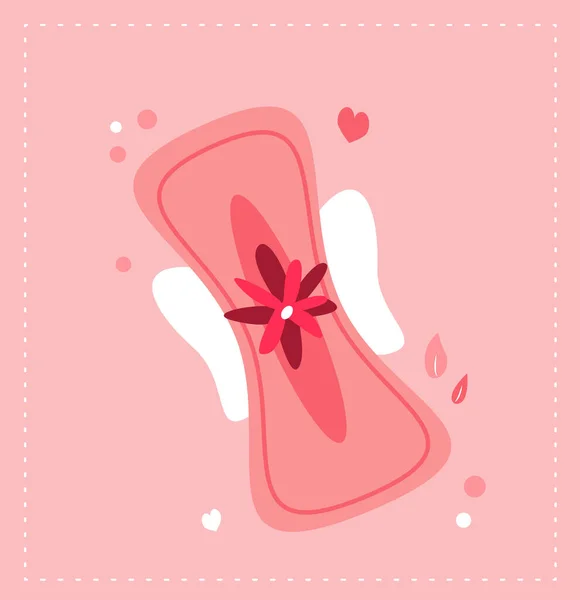 Багаторазова Менструальна Колодка Періодом Крові Миється Гігієнічний Рушник Бавовняної Тканини — стоковий вектор