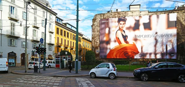 Billboard of Emporio Armani in Milan — Stock fotografie