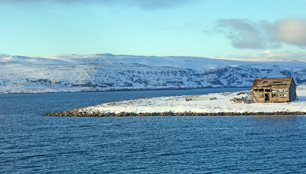 Casa Madera Abandonada Costa Norte Noruega —  Fotos de Stock