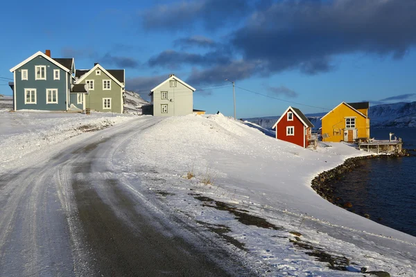 Casas Multicolores Norte Noruega —  Fotos de Stock