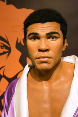 London, United Kingdom - May 25, 2016: Portrait of Mohammed Ali, born Cassius Clay, at Madame Tussaud clipart