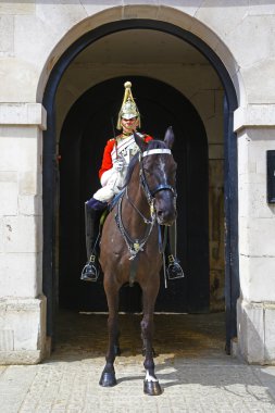 London, Büyük Britanya - 24 Mayıs 2016: atlı asker ev Süvari, Londra