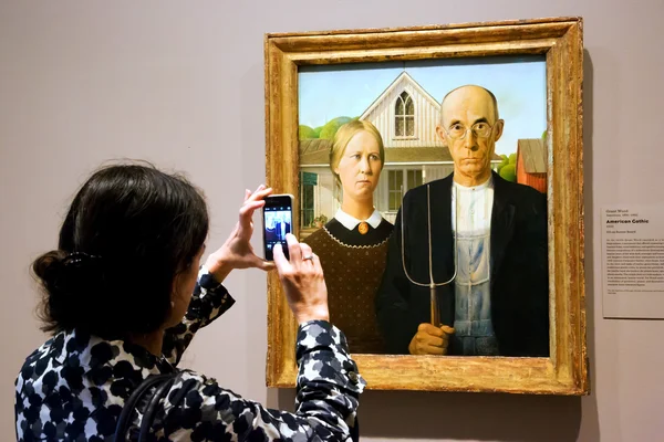 Capolavoro di Grant Wood in Art Institute di Chicago — Foto Stock