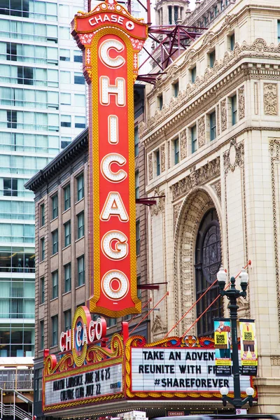 Chicago Illinois Usa Juni 2016 Tecken Chicago Theater Ikon För — Stockfoto