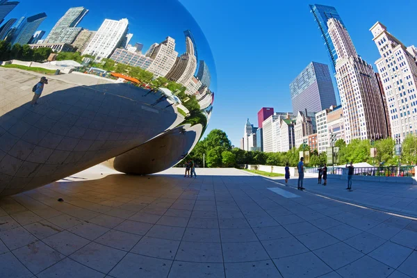 Chicago Illinois États Unis Juin 2016 Image Carrée Cloud Gate Images De Stock Libres De Droits