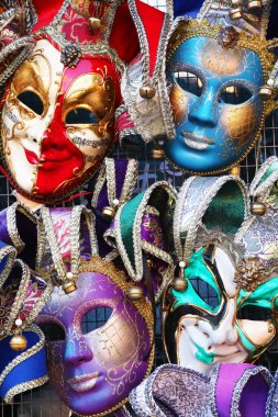 Venedik karnaval maskelerinin dikey arkaplanı