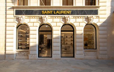 Venice, Italy - June 17, 2021: Saint Laurent windows in Venice, Italy