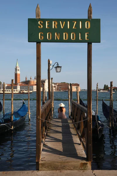 Sign Gondola Service Venice Italy — Photo