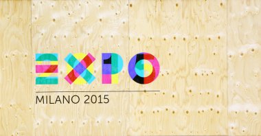 Ahşap duvar logosuna Expo