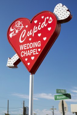 Heart shaped wedding chapel sign
