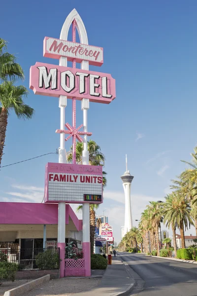 Motel roze uithangbord oude stijl — Stockfoto