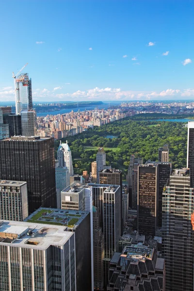 Luchtfoto van Manhattan en Central Park — Stockfoto