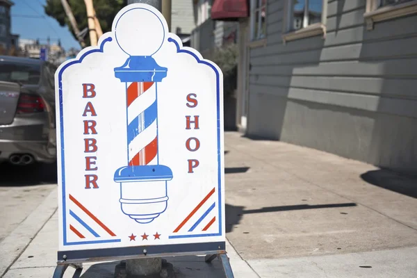 Sinal de barbearia em San Francisco — Fotografia de Stock