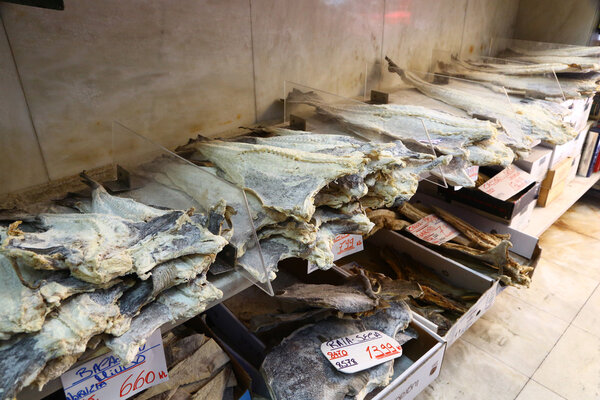 salted cod on sale in Lisbon