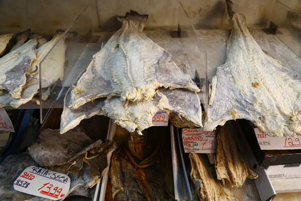 salted cod on sale in Lisbon