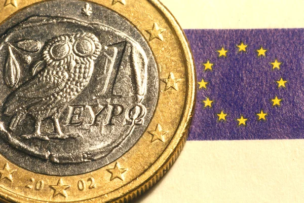 1 그리스의 유로 동전 — 스톡 사진