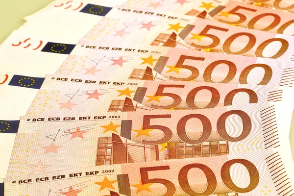 Vijfhonderd euro-bankbiljetten — Stockfoto