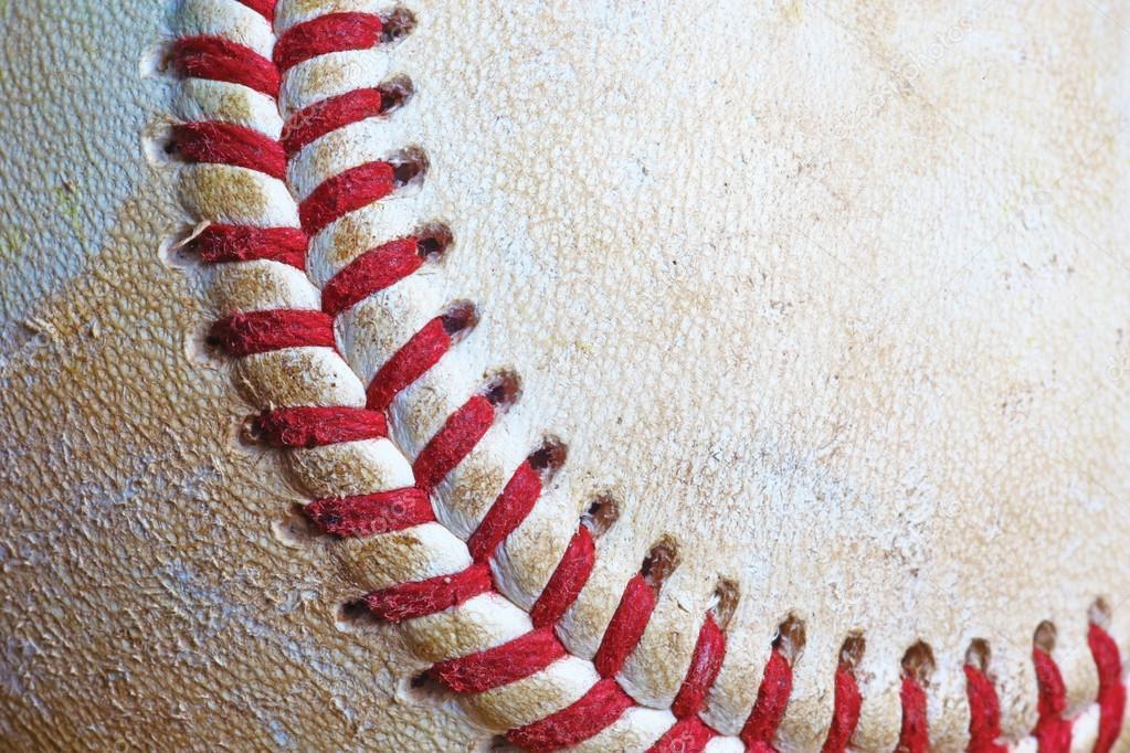 Used baseball closeup