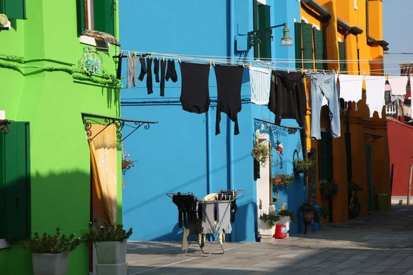 Casas coloridas em Burano — Fotografia de Stock