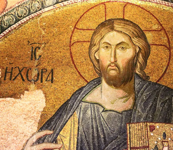 Byzantské mozaiky Ježíše v chrámu Hagia Sophia — Stock fotografie
