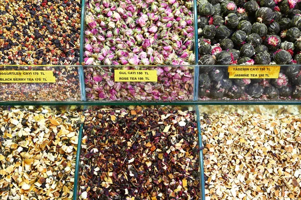 Mieszanki do herbaty ziołowe w Bazar — Zdjęcie stockowe