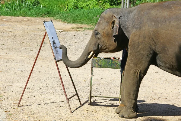 Elephant painting in Chiang Rai — Stok fotoğraf