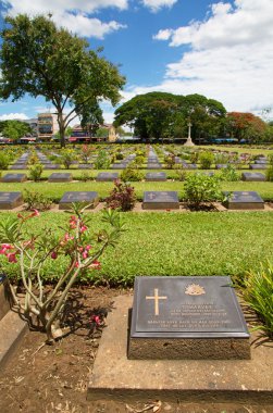 War cemetery of Kanchanaburi in Thailand