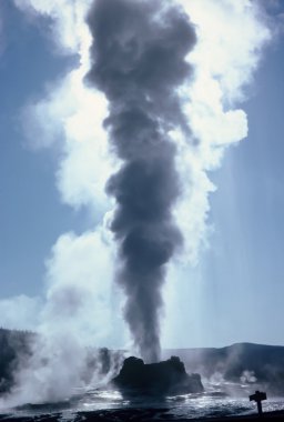Picturesque geyser erupting clipart