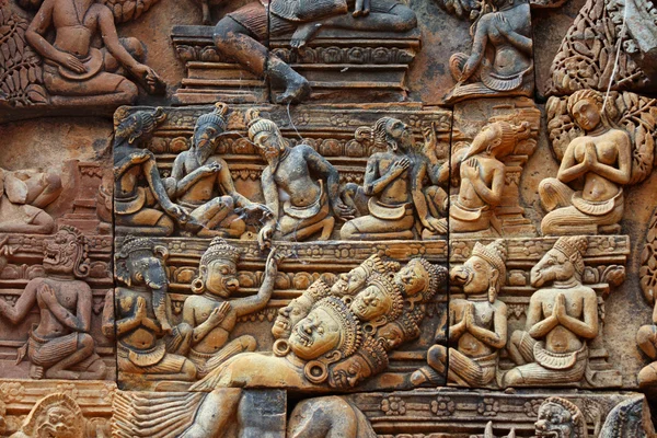 Heiliger hinduistischer Stein Basrelief — Stockfoto