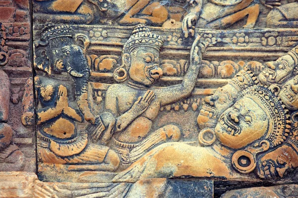 Sacred hinduist stone bas-relief — Stock Photo, Image