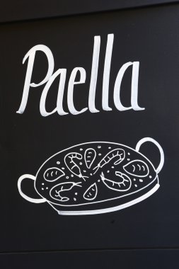 Restoran blackboard paella yazıt