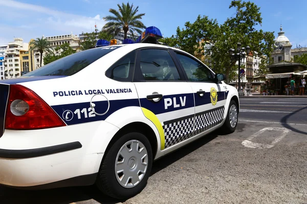 センターの Valencia の警察車 — ストック写真