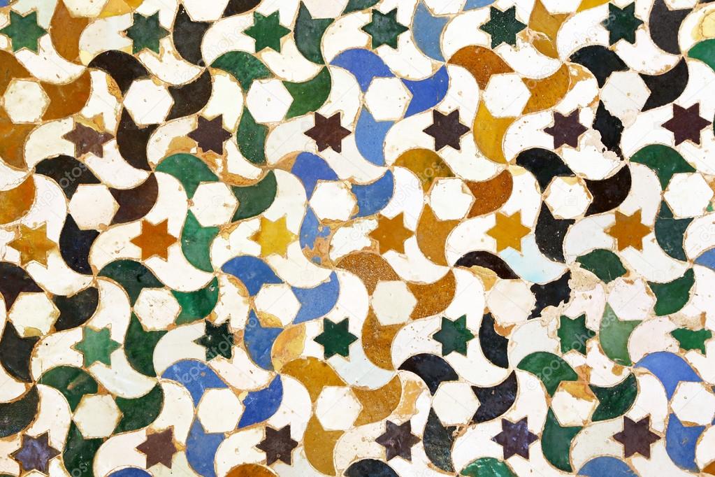 Multicolored spanish mosaic decoration