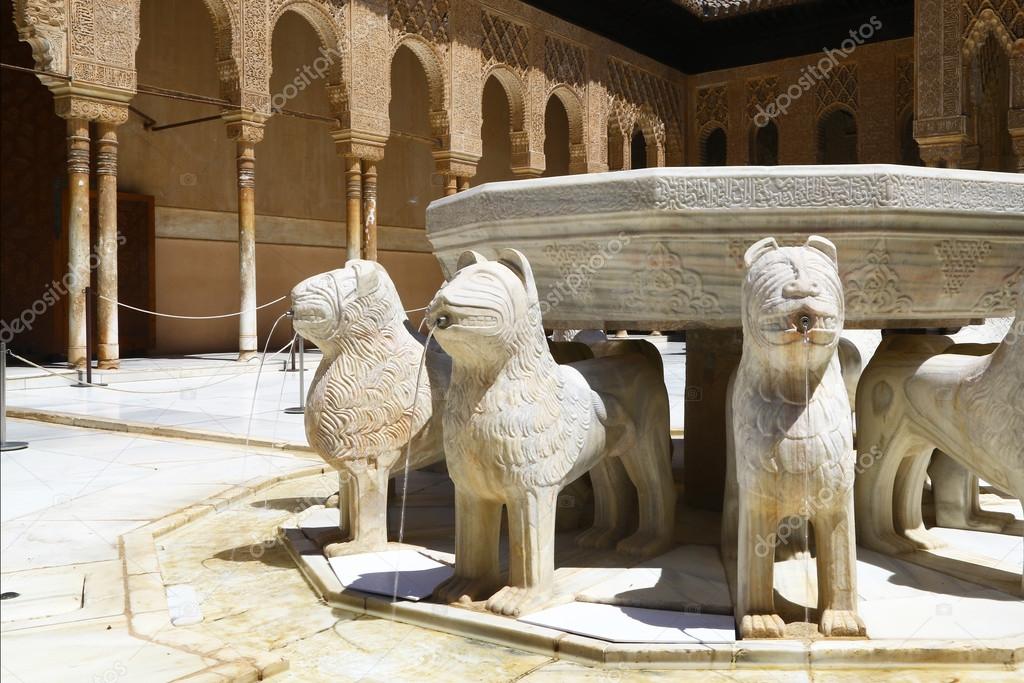 Stone fountain in Alhambra