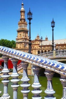 Patterned banisters on bridges