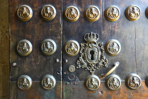 Buco della serratura su porta decorativa in metallo — Foto Stock