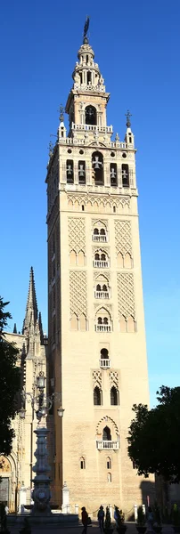 Torre Giralda con cielo azul sobre fondo — Foto de Stock