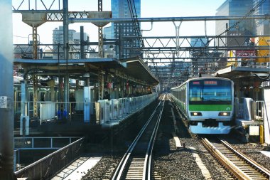 Train staying on subway station